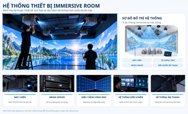 Hệ thống thiết bị và công nghệ xử lý hình ảnh trong giải pháp Immersive Room